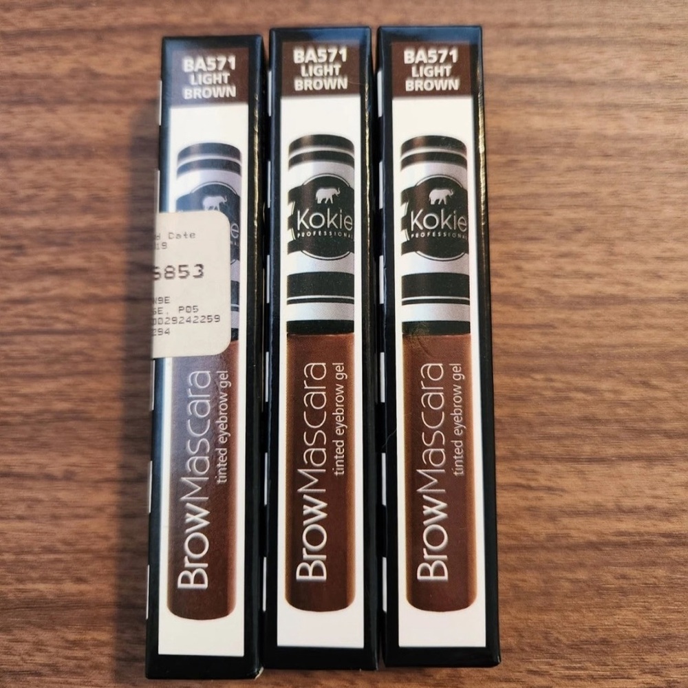 3 Kokie Cosmetics Brow Mascara Tinted Eyebrow Gel BA571 Light Brown NIB